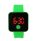 Green Silicone Digital Watch 3 ATM Waterproof LED Screen Wristwatch