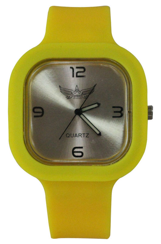 Square Jelly Silicone Watch / Sunray Dial, Thick Removable Band, Big Case