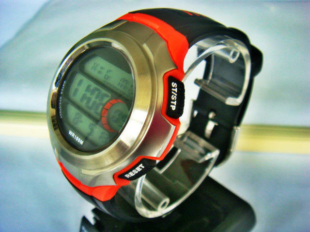 Plastic Round Count-Down Timer Quartz Digital Watches For Men