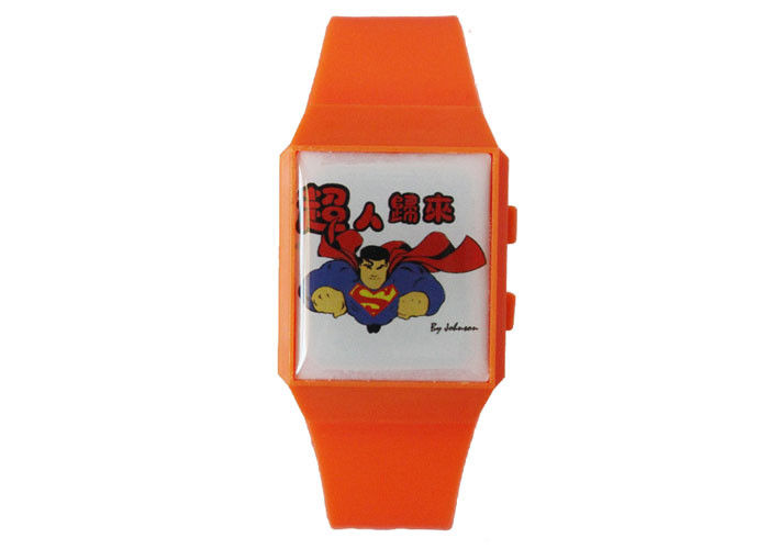 Childrens LED Watch - Glass Lens - TPU Strap - Stainless Steel Back - Super Men