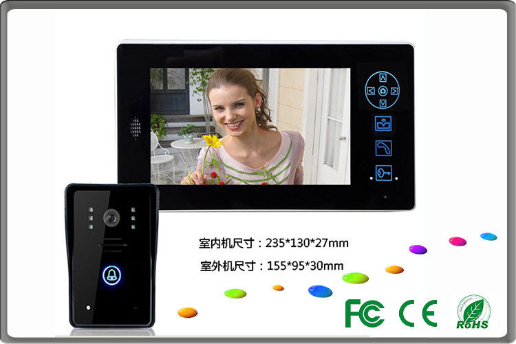 touch keypad control Villa Intercom System , 7 inch color TFT LCD indoor unit