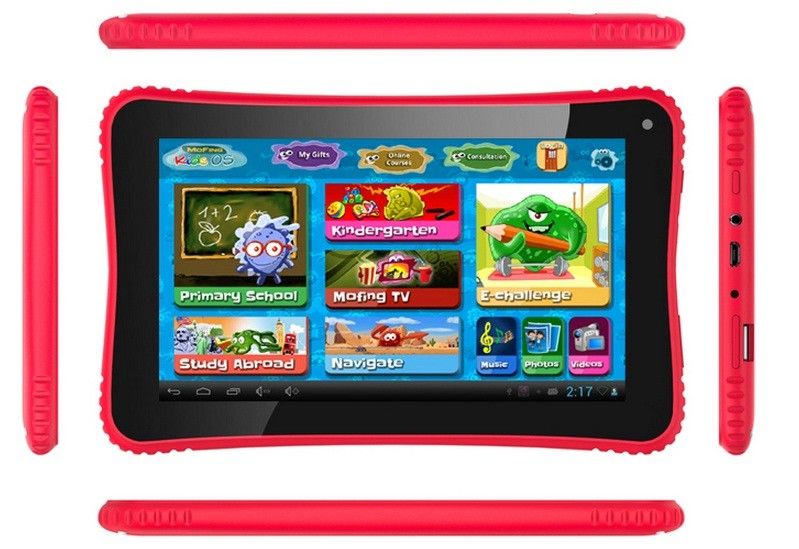 Red Dual Camera 2D / 3D kids educational laptop 1024*600 LCD games app