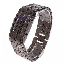 Men Unique Lava Style Iron Blue LED Digital Wrist Watch