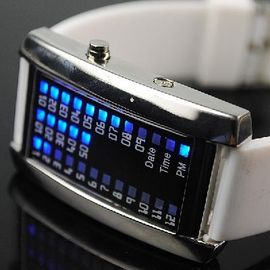 New Fashion Men Women's 29 Flash Blue LED Digital Sport Watch White