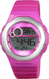 Round Women Digital Watches With EL Light And 100m Water Resistant