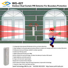 Outdoor Dual Curtain Wireless PIR Sensor With 24 Meter In 2 Sides VS OPTEX BX-80N