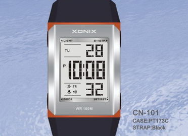 Boys Rectangular Waterproof Quartz Digital Watch With One Window Bezel