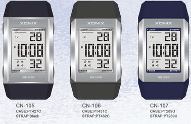 Boys Rectangular Waterproof Quartz Digital Watch With One Window Bezel