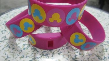Pink Printing Rose Silicone Wristband Digital Watches for Bussiness Promotion Gift