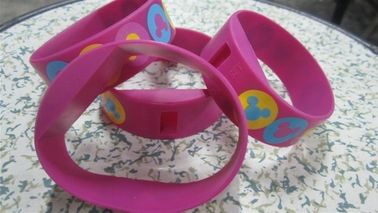 Pink Printing Rose Silicone Wristband Digital Watches for Bussiness Promotion Gift