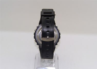 Plastic strap stopwatch EL light mens wrist watch for Sport with two convex mirrors