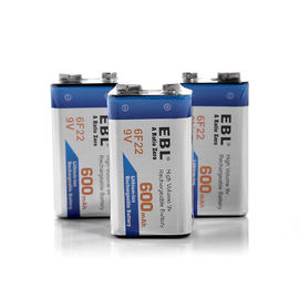 600mAh EBL Rechargeable 9 VOLT Lithium Ion Batteries For Smoke detectors