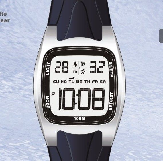 Black Square Sports Gents Quartz Digital Watch / Plastic Digital Wristwatch
