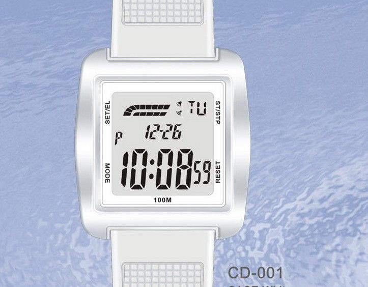 White Square Chronograph Quartz Digital Watches For Men CE ROHS