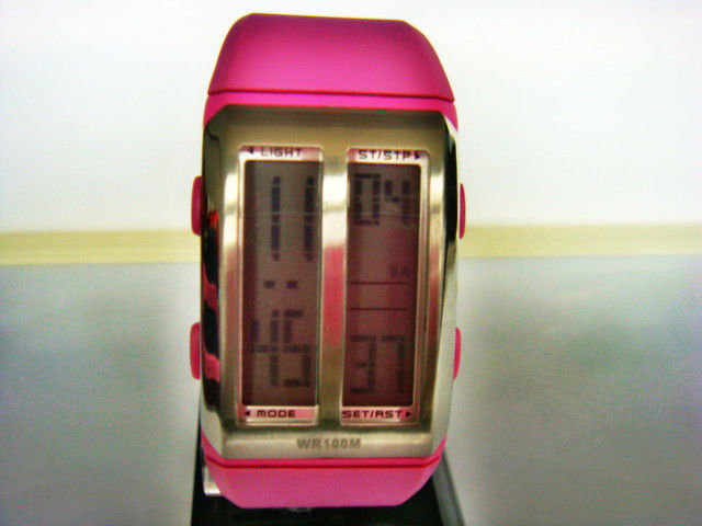 Rectangular Ladies Quartz Digital Watch With Two Window Bezel