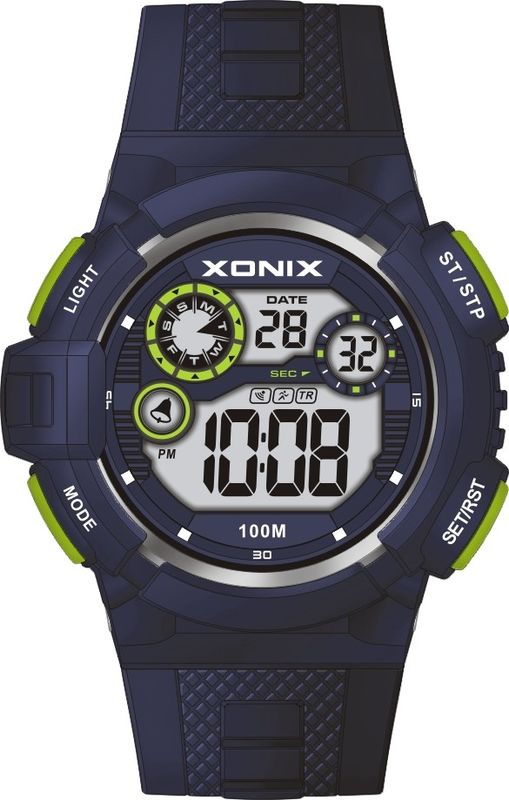 Round Quartz Digital Watch Men Sporty Digital 10atm Water Proof Silicon Band Case Diameter 50mm