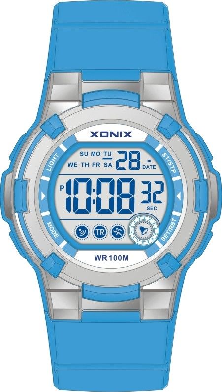 Round Sporty LCD Quartz Digital Watches For Boy And Girl 10atm Water Proof