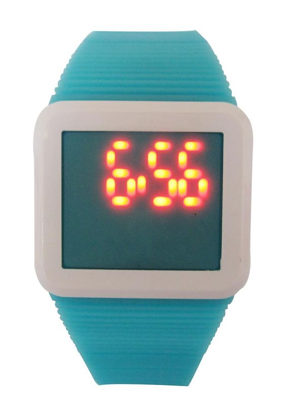 Kid Square LED Digital Wrist Watch Silicone Bands AM PM Watch For Gift