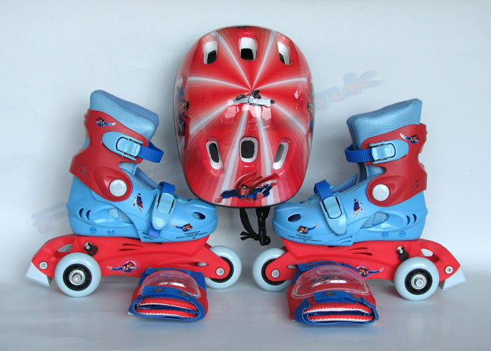 Kids Outdoor Quad Roller Skates with Helmet / Protective Gear Fashion and Safety