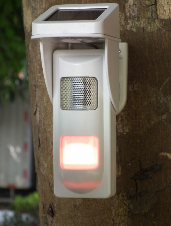 Outdoor Solar  Alarm Motion Detectors With Sound &amp; Light Alert For Park Fire Fighting