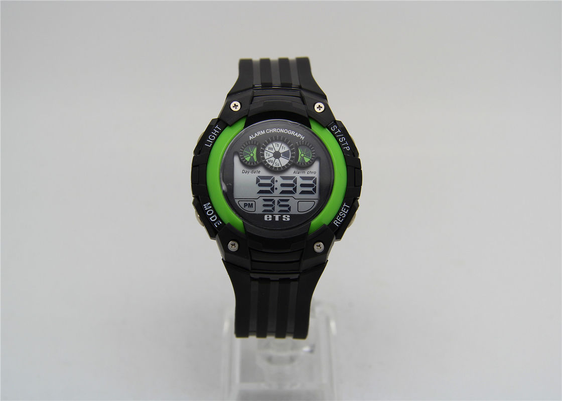 Gent LCD Digital Sports Wrist Watch stopwatch blue EL light 30 meters water resistant